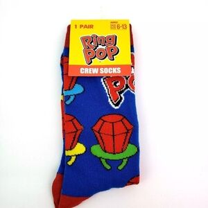 4/$25 Ring Pop Candy Novelty Crew  Socks Candy Diamonds Unisex